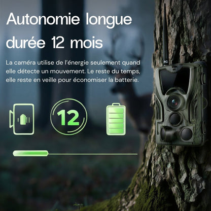Camera de chasse 4K avec écran 4G+ – Images ultra nettes & contrôle à distance