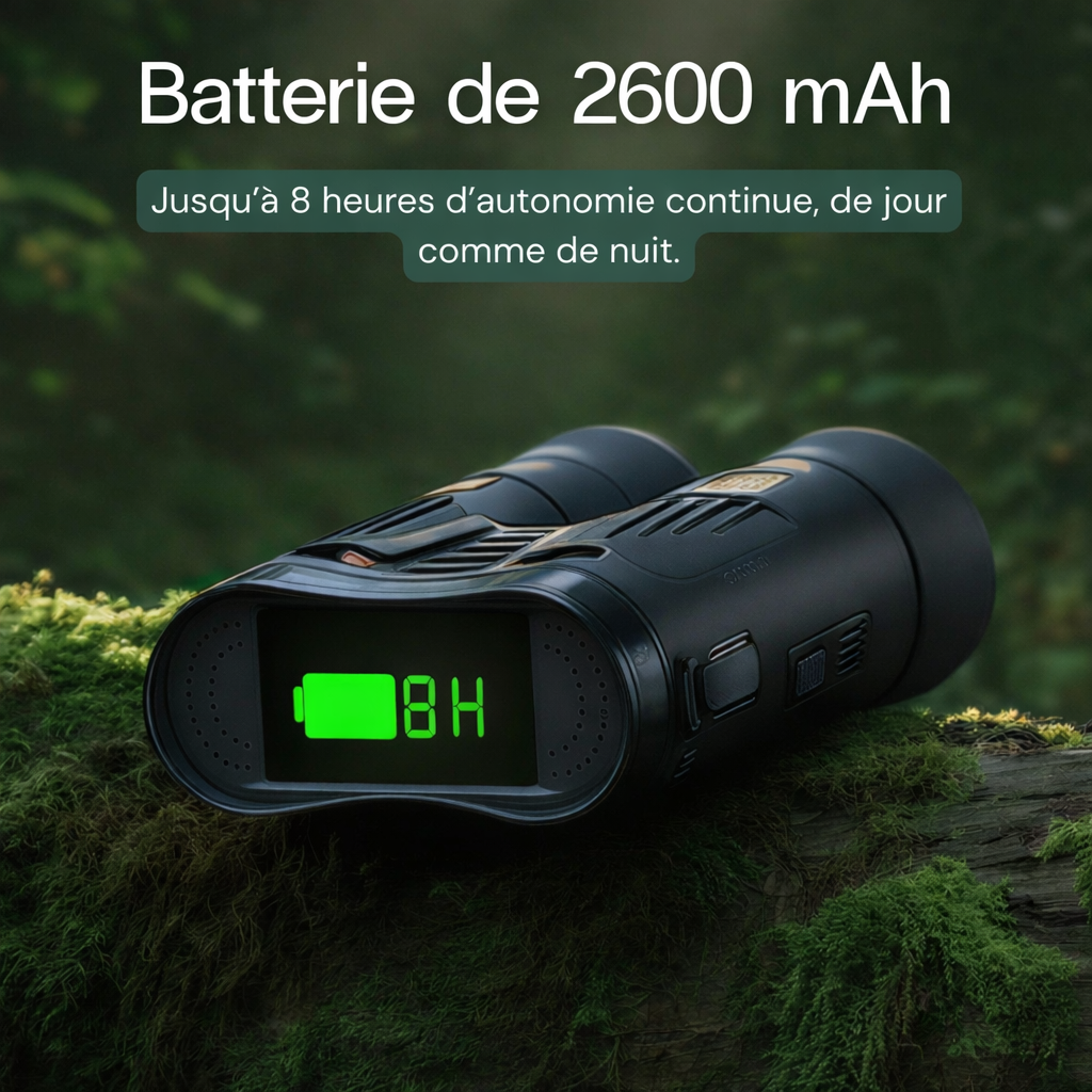 Jumelles vision nocturne 4K -Autonomie 8h