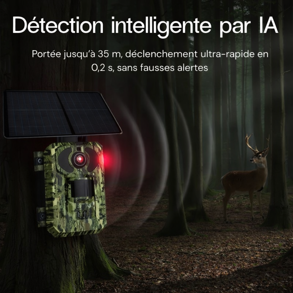 Camera de chasse 4G avec panneau solaire intégré