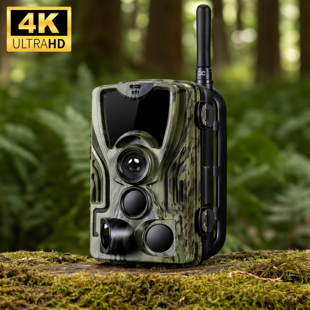 Camera de chasse 4K avec écran 4G+ – Images ultra nettes & contrôle à distance