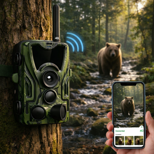 Caméra de chasse 4K avec écran 4G+ – Images ultra nettes & contrôle à distance